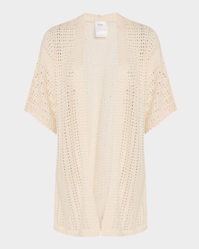 Open-Weave Sequin Cardigan
